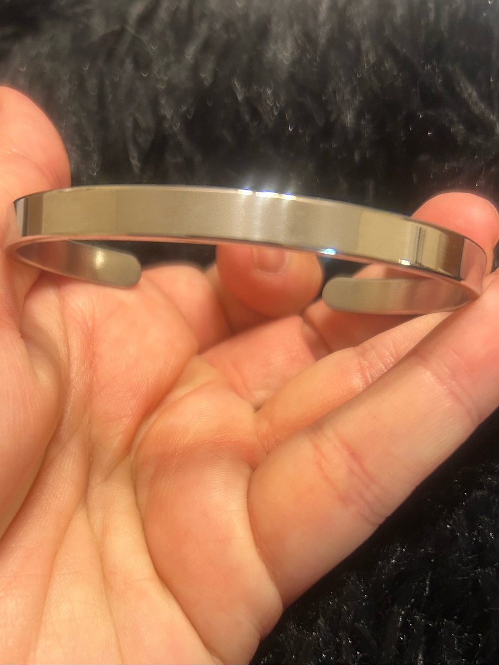 Minimalist Silver Tone Open Cuff Bracelet Sleek Polished Modern Bangle